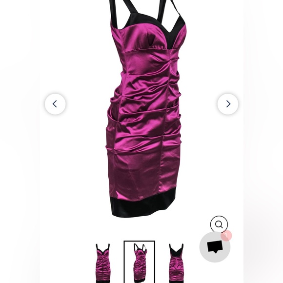 Nicole Miller Women's Satin Ruched Evening Dress - Picture 3 of 8